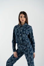 Camicia in denim patchwork