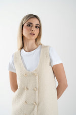 Abito giromanica in tessuto tweed