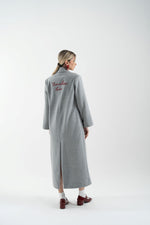 Cappotto lungo doppiopetto con ricamo