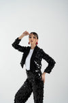 Giacca crop in paillettes