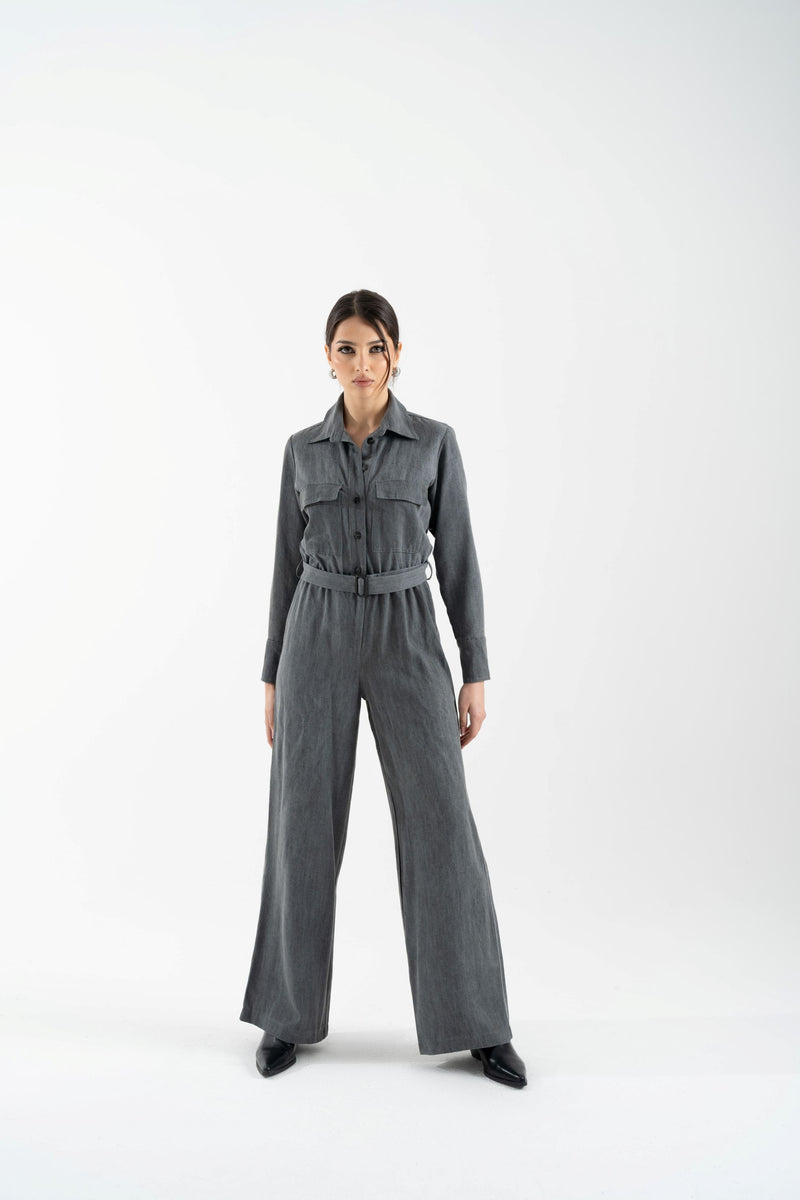 Tuta a palazzo in denim
