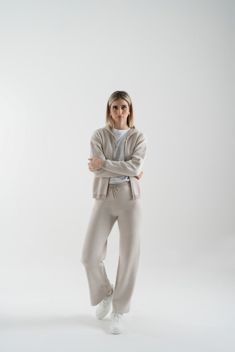 Pantalone in maglia a coste