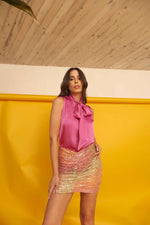 BLUSA CON FIOCCO AL COLLO