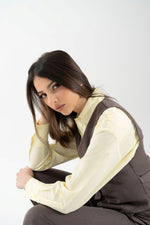 Gilet in flanella con fibbietta stringente