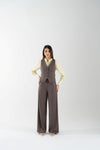 Gilet in flanella con fibbietta stringente