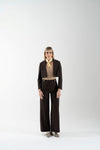 Pantalone palazzo con alette e patte
