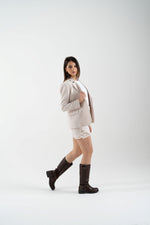 Giacca monopetto con pizzo mohair