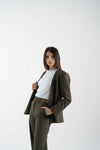 Pantalone palazzo con cinturino in pelle