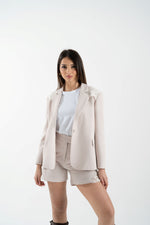Giacca monopetto con pizzo mohair