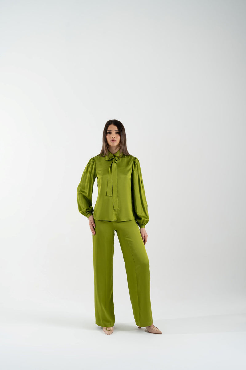 Pantalone palazzo in raso