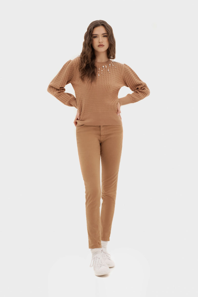 PANTALONE SKINNY-FIT IN GABARDINA