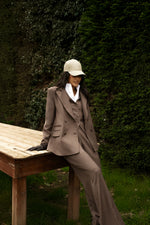 Gilet in flanella con fibbietta stringente