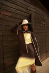 Cardigan con sciarpetta con punto ricamo