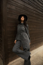 Tuta a palazzo in denim