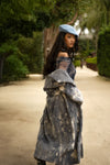 Maglia in rete fantasia con scollo bardot