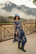 Maglia in rete fantasia con scollo bardot