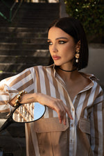Camicia over a righe con tasconi