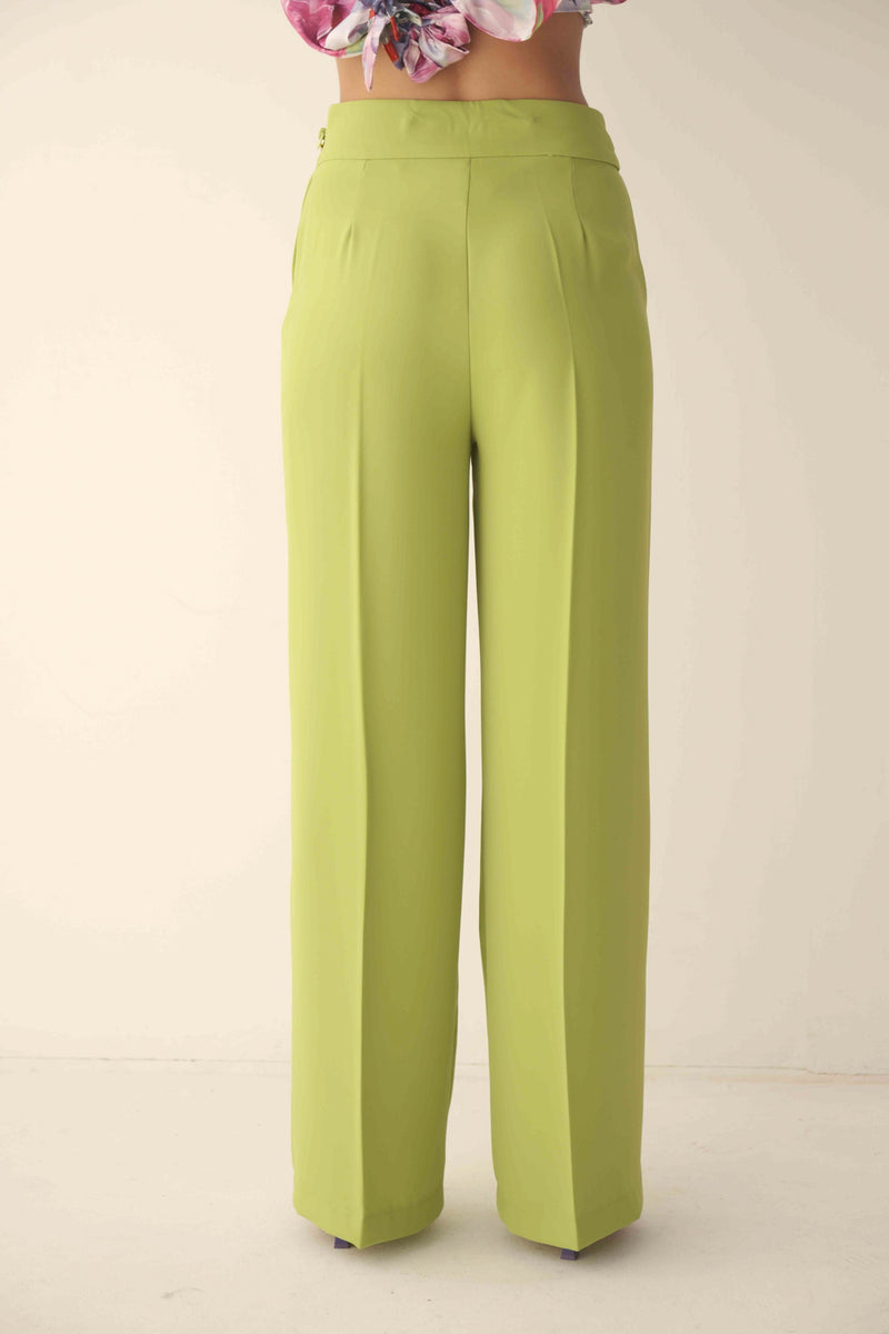 PANTALONE PALAZZO IN CADY CON FIBBIE