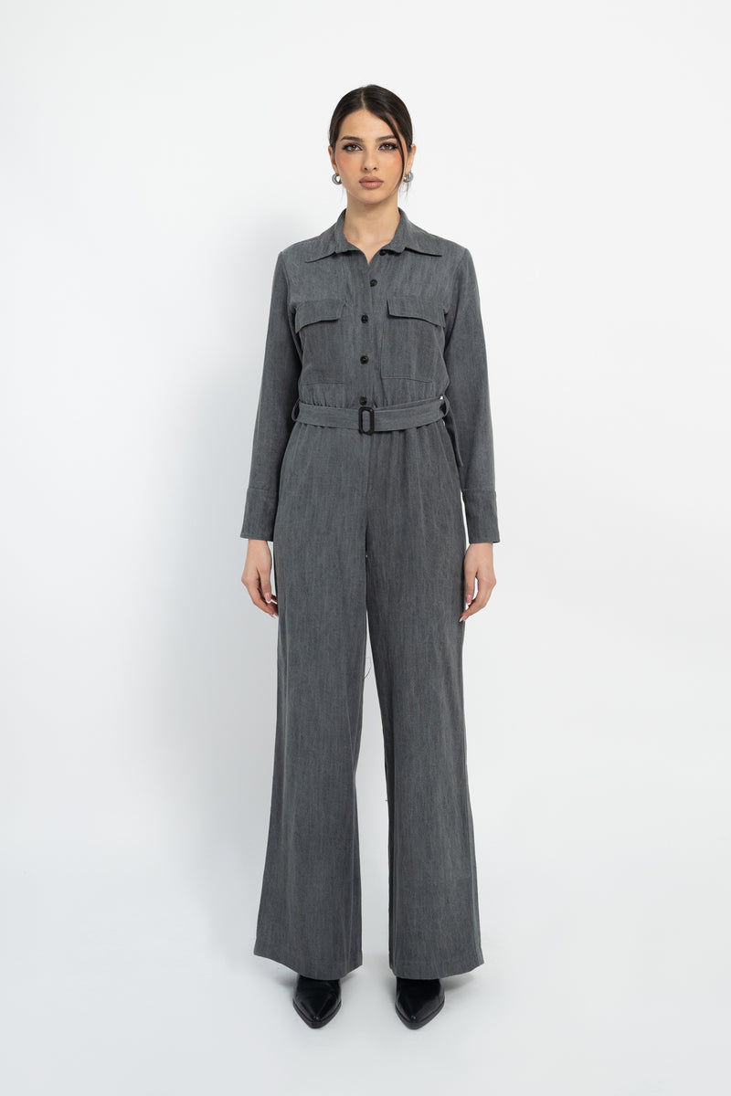 Tuta a palazzo in denim