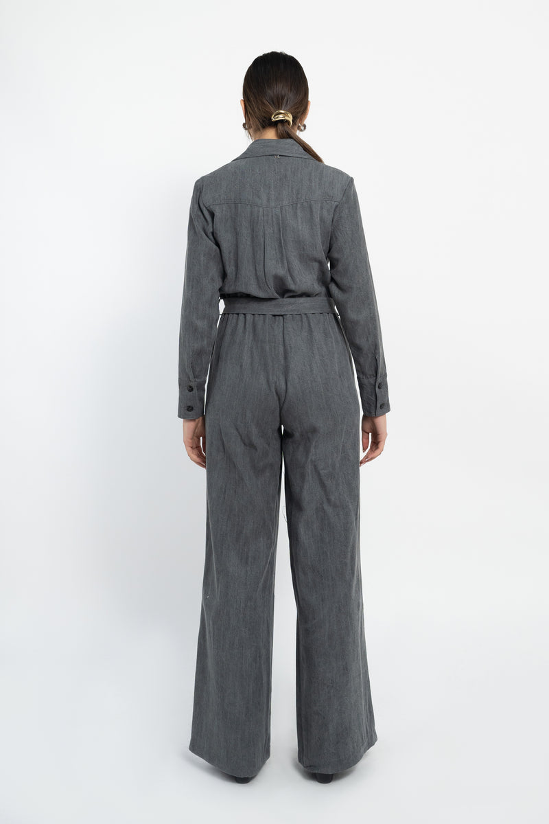 Tuta a palazzo in denim