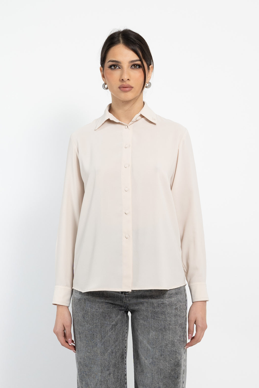 Camicia basica in raso