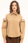 CAMICIA IN COTONE CON APERTURA SULLA SPALLA