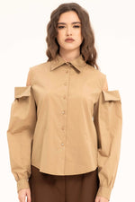 CAMICIA IN COTONE CON APERTURA SULLA SPALLA