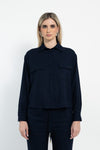 Camicia in flanella con tasche e patte a toppa