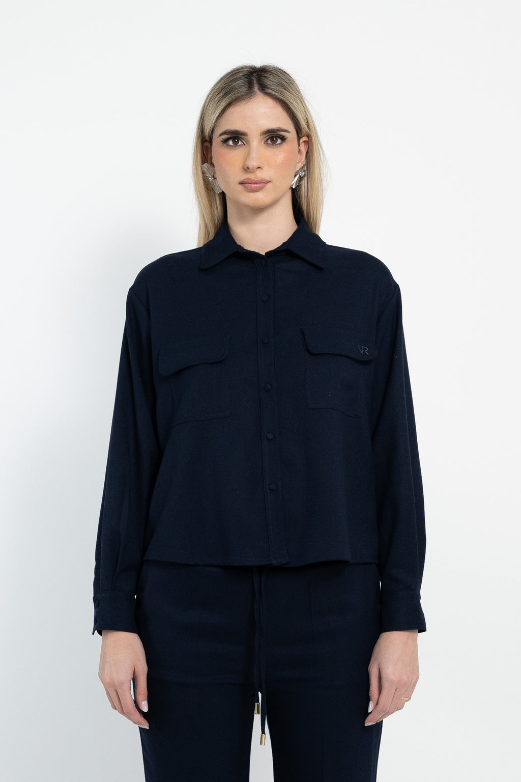 Camicia in flanella con tasche e patte a toppa