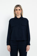 Camicia in flanella con tasche e patte a toppa
