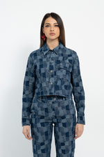 Camicia in denim patchwork