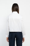 Camicia over corta con ricamo