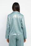 Camicia lurex con collo giacca