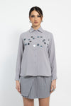 Camicia con applicazioni paillettes