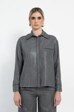 Camicia in denim effetto laminato