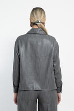 Camicia in denim effetto laminato