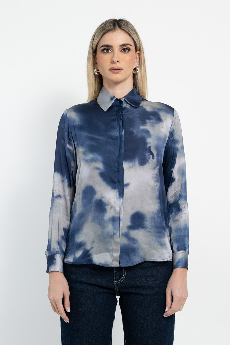 V2508/01 CAMICIA BASICA DI RASO A FANTASIA