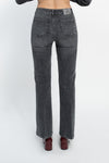 Jeans grigio linea dritta con applicazioni