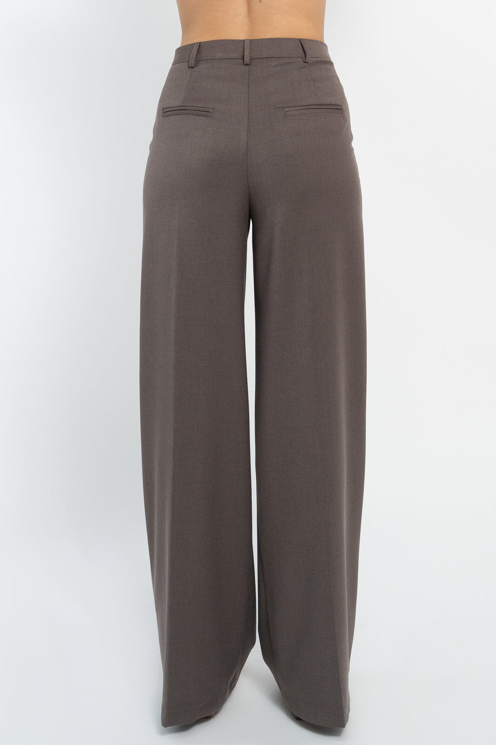 Pantalone in flanella con pinces e ricamo