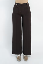 Pantalone palazzo con alette e patte