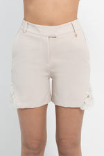 Short con inserto ricamo mohair