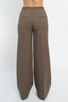 Pantalone palazzo a quadri con cinturina