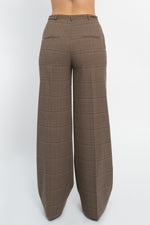Pantalone palazzo a quadri con cinturina