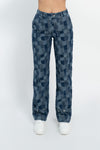 Pantalone in denim patchwork
