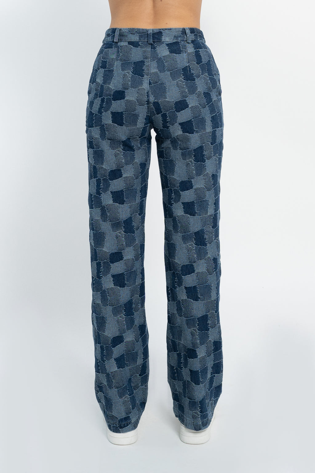 Pantalone in denim patchwork