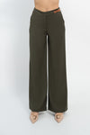 Pantalone palazzo con cinturino in pelle