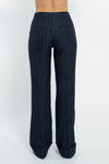 Pantalone linea dritta gessato con risvolto