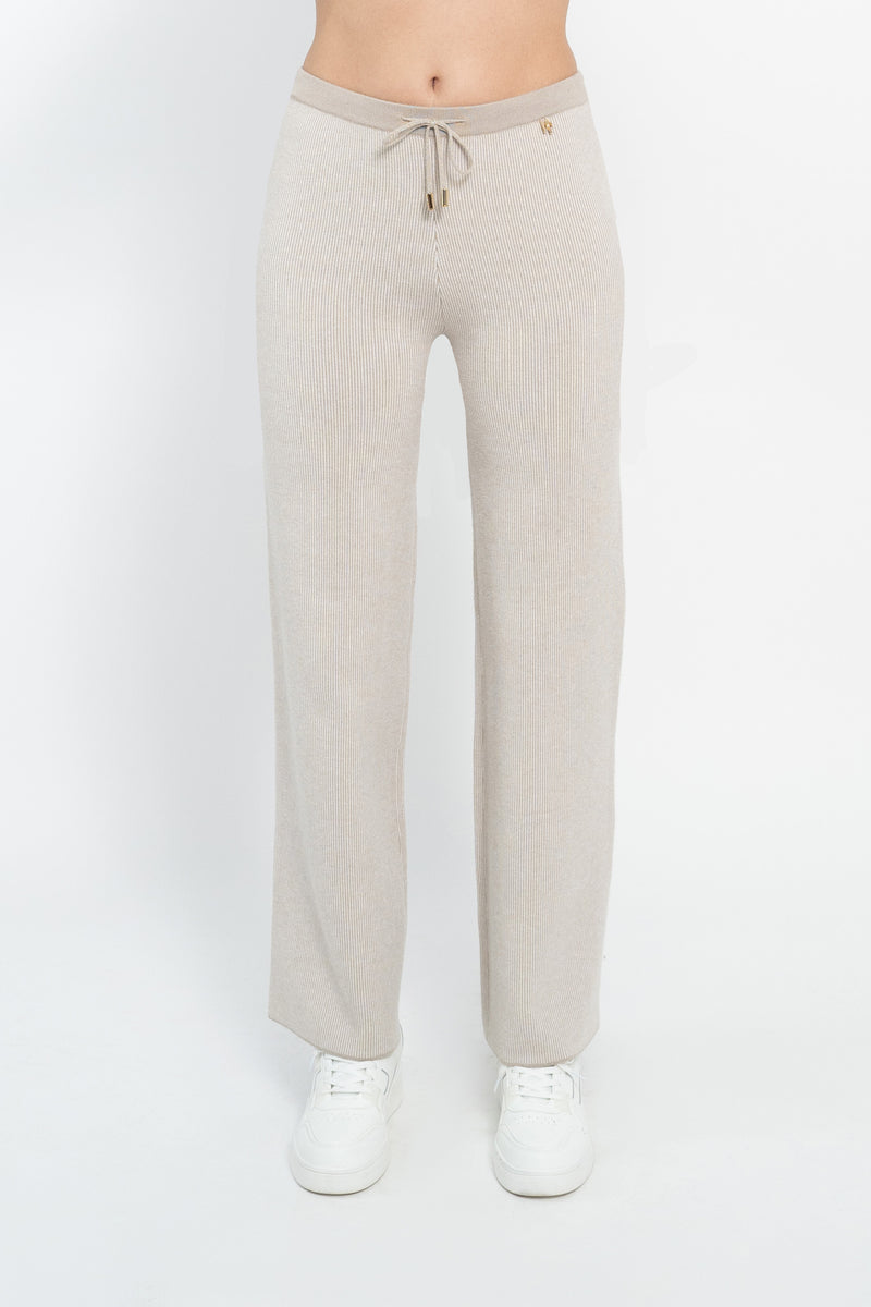Pantalone in maglia a coste