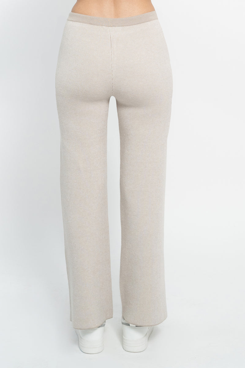 Pantalone in maglia a coste