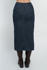 Gonna midi in jeans con inserti
